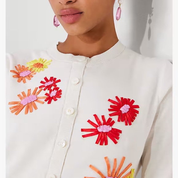 Kate Spade Floral Ribbon Button Up Cardigan - Picture 4 of 16